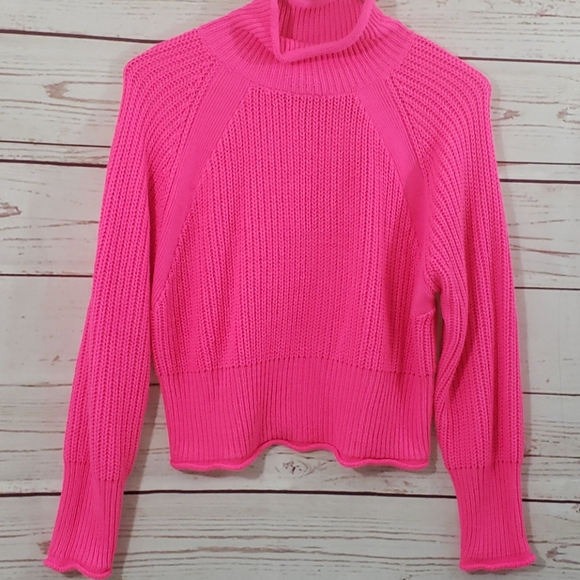Retro-Mod♡Hot Pink♡Acrylic♡Turtleneck♡Sweater - Picture 5 of 6